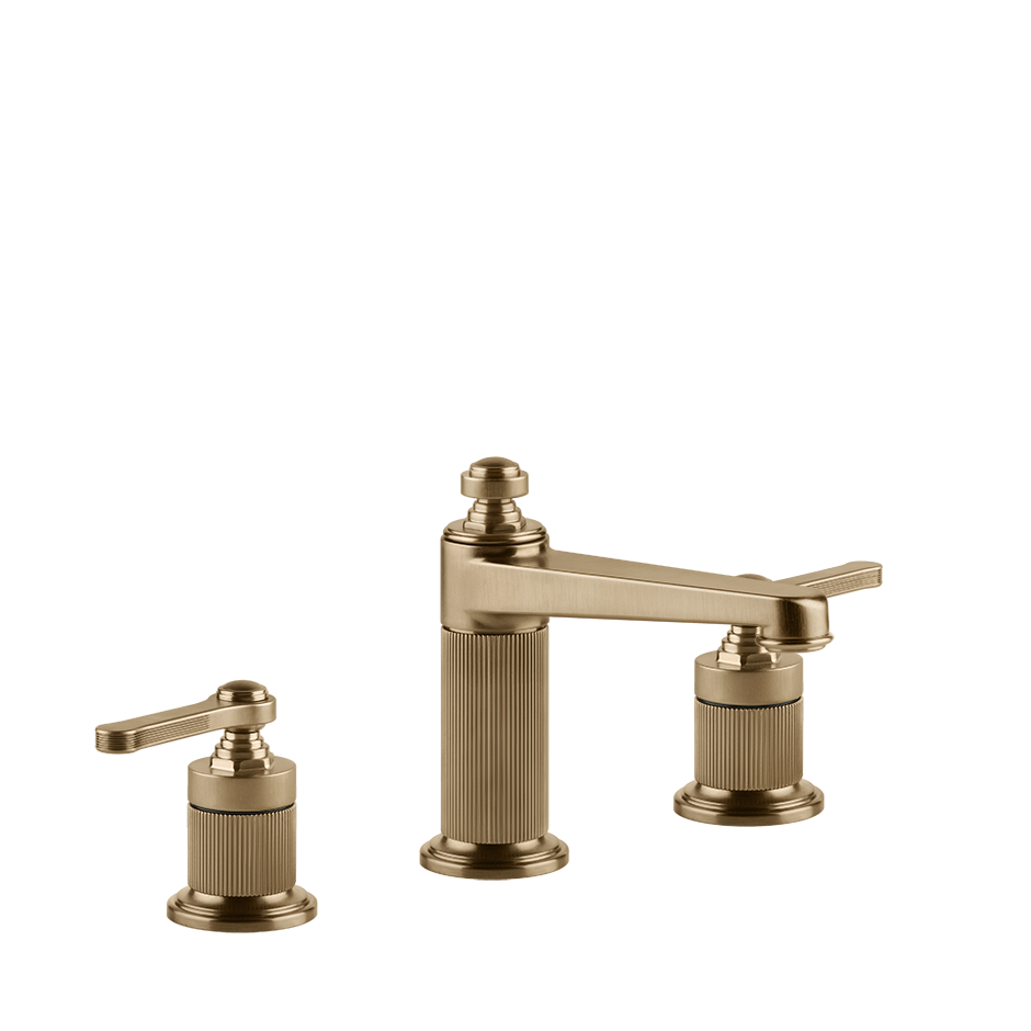 Gessi Venti20 bathroom faucet in warm brushed bronze